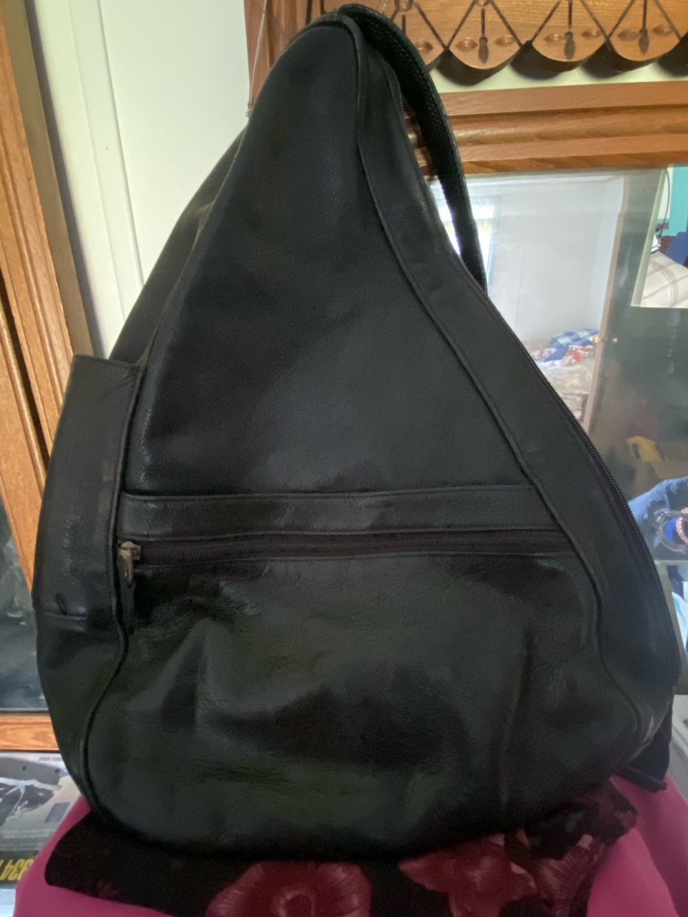 Black Leather Sling Bag - Llbean - Picture 6 of 7